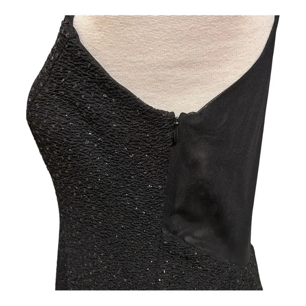 Betsy & Adam Black Sparkly Dress, Size 12, Beaded, Mini, Dinner, Gown, Prom - Picture 5 of 12
